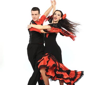 beautiful couple in the active ballroom dance